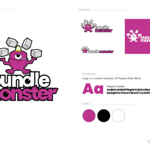At the height of the loot box craze, Bundle Monster positioned themselves as a packaging and kitting company, aiming to assist loot box companies distribute their boxes. The request was pretty specific, wanting something on the lines of Monster’s Inc. juggling boxes. To keep the logo unique and memorable while providing ultimate flexibility of use, I integrated monster eyes into the wordmark, allowing for recognition in lock up, the character on its own, or wordmark on its own. At the height of the loot box craze, Bundle Monster positioned themselves as a packaging and kitting company, aiming to assist loot box companies distribute their boxes. The request was pretty specific, wanting something on the lines of Monster’s Inc. juggling boxes. To keep the logo unique and memorable while providing ultimate flexibility of use, I integrated monster eyes into the wordmark, allowing for recognition in lock up, the character on its own, or wordmark on its own.