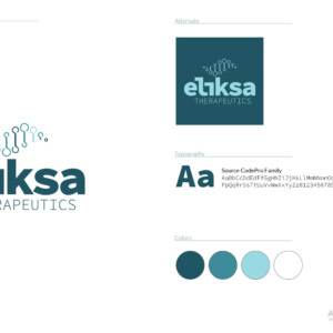 Elika Therapeutics, a biotech company, wanted a new logo that really focused on the biology. At the time, they were developing stem cell and other bio therapies, which is where I got the inspiration for the double helix-ish icon. They also wanted a modern, bold brandmark but not one that was a run-of-the-mill stock font. Taking Source Code Pro, I modified it slightly to be unique, but still useable primary font in their branding package. Elika Therapeutics, a biotech company, wanted a new logo that really focused on the biology. At the time, they were developing stem cell and other bio therapies, which is where I got the inspiration for the double helix-ish icon. They also wanted a modern, bold brandmark but not one that was a run-of-the-mill stock font. Taking Source Code Pro, I modified it slightly to be unique, but still useable primary font in their branding package.