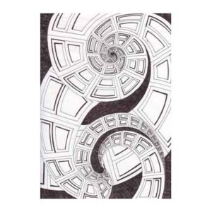 Ink on paper. Spiraling