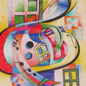 Colored pencil on 8.5x11 paper. Fluid Music