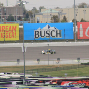 A lifelong race fan, my dad had yet to see a legit NASCAR race. As a Christmas present to my dad after his heart attack and sort of an incentive to relearn to walk after his amputation, I got him tickets to a NASCAR race. We may have only made it 70 laps on a ridiculously cold, windy, and drizzly fall day in KS, but I unexpectedly had a good time. Canon EOS Rebel T3i. A lifelong race fan, my dad had yet to see a legit NASCAR race. As a Christmas present to my dad after his heart attack and sort of an incentive to relearn to walk after his amputation, I got him tickets to a NASCAR race. We may have only made it 70 laps on a ridiculously cold, windy, and drizzly fall day in KS, but I unexpectedly had a good time. Canon EOS Rebel T3i.