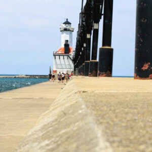 Breakwater and lighthouse at Washington Park and Michigan City Beach in Michigan City, IN. Canon EOS T3i. Breakwater and lighthouse at Washington Park and Michigan City Beach in Michigan City, IN. Canon EOS T3i.
