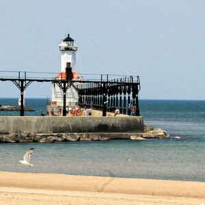 Breakwater and lighthouse at Washington Park and Michigan City Beach in Michigan City, IN. Canon EOS T3i. Breakwater and lighthouse at Washington Park and Michigan City Beach in Michigan City, IN. Canon EOS T3i.