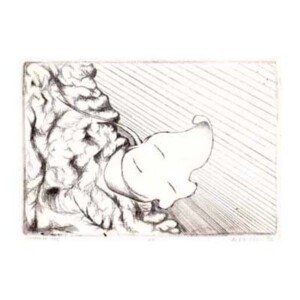 Etched acrylic plate print. Cownose