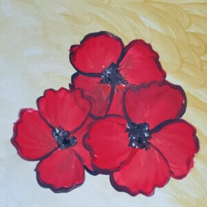 Prompt: remembrance and hope. 5x5 acrylic on foamcore. Acrylic April 2020