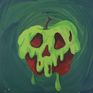 Prompt: Pretty Poison. 5x5 acrylic on foam core. Acrylic April 2020