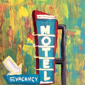Prompt: hospitality. 5x5 acrylic on foamcore. I intentionally went for a slight 60's/70's vibe. I also don't mind the quick paint sloppiness that happened. It all makes it a little psychedelic and Warhol-ish. Acrylic April 2020