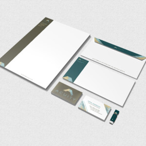 Larger business pack mock up showing coordination across all business elements, tying the brand together. Larger business pack mock up showing coordination across all business elements, tying the brand together.