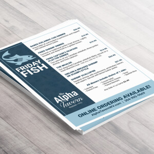 Full size version of their Fish Friday Lenten specialty menu. Full size version of their Fish Friday Lenten specialty menu.