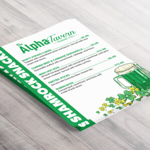 St. Patrick's Day special menu St. Patrick's Day special menu