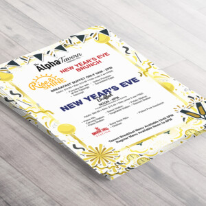 New Year's Eve and New Year's Day special menu New Year's Eve and New Year's Day special menu