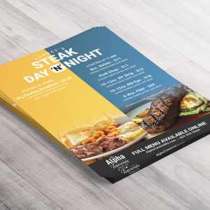 Full page version of their Steak Day 'N' Night specialty menu. Full page version of their Steak Day 'N' Night specialty menu.