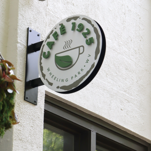 Side of building 3D signage of the logo Side of building 3D signage of the logo