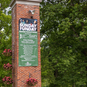 Sunday Funday long banner at amphitheater. Sunday Funday long banner at amphitheater.Sunday Funday long banner at amphitheater.