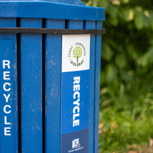 Close up of the TTO trash can signage Close up of the TTO trash can signage