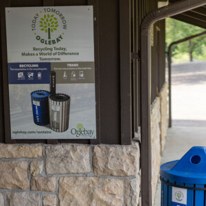 Accompanying park signage encouraging park goers to recycle. Accompanying park signage encouraging park goers to recycle.