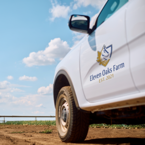 Eleven Oaks Farm truck decal mock up. Eleven Oaks Farm truck decal mock up.