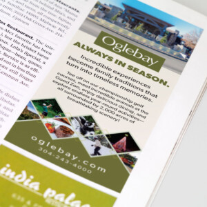 Quarter page vertical magazine ad for Oglebay Park Resort. Quarter page vertical magazine ad for Oglebay Park Resort.