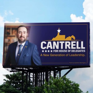 Political campaign billboard for David Cantrell Political campaign billboard for David Cantrell