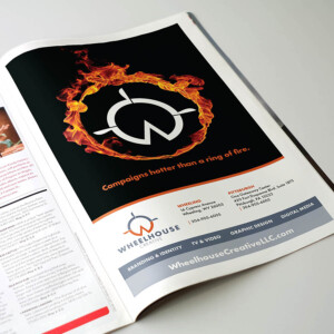 Magazine print ad for Wheelhouse Creative featured in the playbook for Captitol Theatre's Broadway Tour series each year. One of my favorites of the set, this simple but dynamic ad was designed to go along with the Johnny Cash musical. It was created by layering various flame stock images and using custom brushes in Photoshop. Magazine print ad for Wheelhouse Creative featured in the playbook for Captitol Theatre's Broadway Tour series each year. One of my favorites of the set, this simple but dynamic ad was designed to go along with the Johnny Cash musical. It was created by layering various flame stock images and using custom brushes in Photoshop.