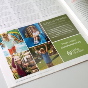 Half page vertical magazine ad for Oglebay foundation. Half page vertical magazine ad for Oglebay foundation.