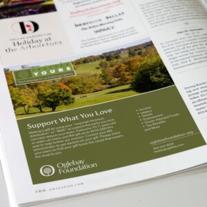 Half page vertical magazine ad for Oglebay foundation. Half page vertical magazine ad for Oglebay foundation.