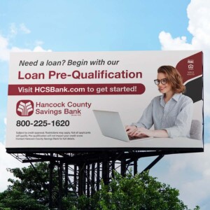 Billboard promoting loans. Billboard promoting loans.