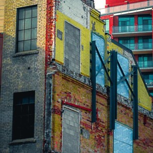 Dilapidated buildings in downtown Toronto, ON, painted to not be such an eyesore. Dilapidated buildings in downtown Toronto, ON, painted to not be such an eyesore.