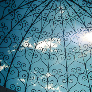 Wrought iron dome over the marble gazebo at Leif Erickson Park in Duluth. Sony Powershot 120IS. Wrought iron dome over the marble gazebo at Leif Erickson Park in Duluth. Sony Powershot 120IS.