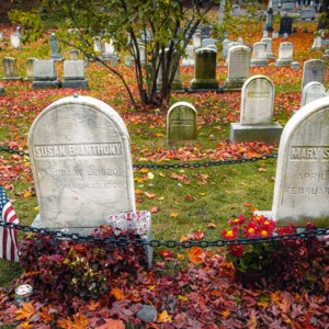 Susan B. Anthony's grave at historic Mount Hope Cemetery in Rochester, NY. Photography: Rochester, NY. Susan B. Anthony's grave at historic Mount Hope Cemetery in Rochester, NY.