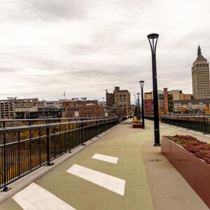 Pedestrian bridge over Genesee River in Rochester, NY. Photography: Rochester, NY. Pedestrian bridge over Genesee River in Rochester, NY.