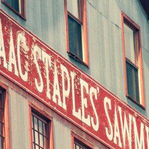 The old Isaac Staples Sawmill has been reimagined into a shopping and other commercial use building, but retains much of its historic charm and logging heritage. The old Isaac Staples Sawmill has been reimagined into a shopping and other commercial use building, but retains much of its historic charm and logging herritage.The old Isaac Staples Sawmill has been reimagined into a shopping and other commercial use building, but retains much of its historic charm and logging heritage.