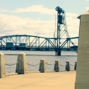 Simple graffiti on a decorative mooring pillar along the St. Croix River walk. Simple graffiti on a decorative mooring pillar along the St. Croix River walk.