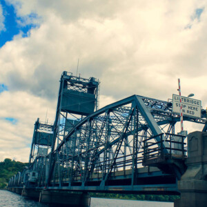 North side of the aerial lift bridge over the St. Croix River. Photography: Stillwater, MN. North side of the aerial lift bridge over the St. Croix River.