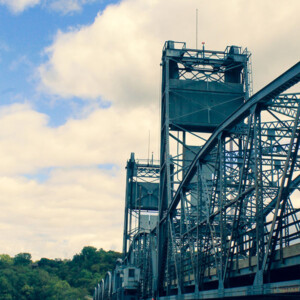 North side of the aerial lift bridge over the St. Croix River. Photography: Stillwater, MN. North side of the aerial lift bridge over the St. Croix River.