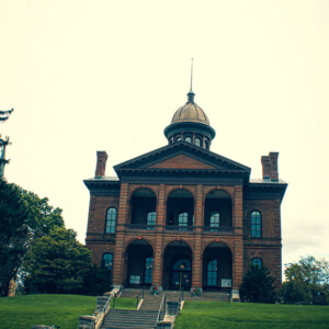 Long walk of stairs leading to the main entrance of the old Washington County Courthouse. Photography: Stillwater, MN. Long walk of stairs leading to the main entrance of the old Washington County Courthouse.