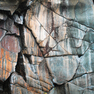Cracks and fissures form in basalt lava formations that make up the cliffs or "dalles" along the St. Croix River area. Cracks and fissures form in basalt lava formations that make up the cliffs or "dalles" along the St. Croix River area.