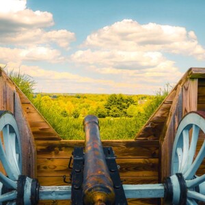 Canon at earthen redoubt near the site of Muhlenberg's Brigade encampment at Valley Forge National Battlefield. Canon at earthen redoubt near the site of Muhlenberg's Brigade encampment at Valley Forge National Battlefield.