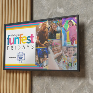 Static display screens for events and promotions, playing in rotation throughout the property. Static display screens for events and promotions, playing in rotation throughout the property.