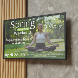 Static display screens for events and promotions, playing in rotation throughout the property. Static display screens for events and promotions, playing in rotation throughout the property.