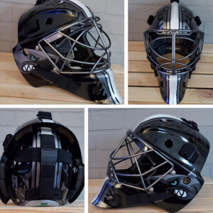 A much more streamlined shark design on my Bauer NME VTX. Silver Shark