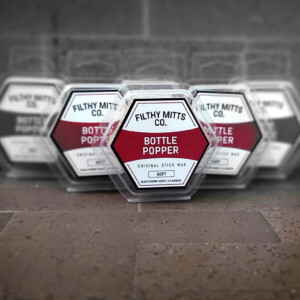 Updated hexagon clamshell packaging for Filthy Mitts Co. stick wax. The top selling variation is shown here. Filthy Mitts Co. Stick Wax