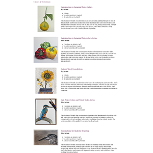Cleaned up the classes and workshop page to make the listings more clear and uniform. Added an interactive calendar for future classes. Stellaris Creative Studio - Classes & Workshops. Cleaned up the classes and workshop page to make the listings more clear and uniform. Added an interactive calendar for future classes.