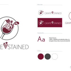 A second logo for Grapestained with the intention for it to be used with their wine tastings, over general branding. The concept was to have a sense of grapes turning into splashing wine. It's a significant shift from the primary illustrative logo, with it's modern elegant aesthetic. A second logo for Grapestained with the intention for it to be used with their wine tastings, over general branding. The concept was to have a sense of grapes turning into splashing wine. It's a significant shift from the primary illustrative logo, with it's modern elegant aesthetic.