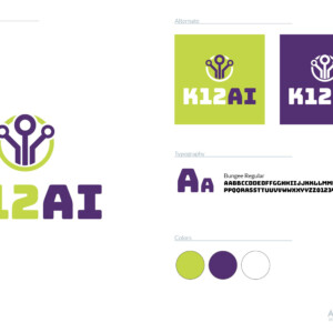 As part of the Wheelhouse team, I was the point person on the branding design for K-12 AI (stylized as K12AI). The company ran teacher training seminars about the effective implementation, use, and ethics of AI in education. The concept was to incorporate a tech element, but also make it relate to education in some way. For this, I used iconography that was reminiscent of data connections, but arranged them to look like a person with their hands up cheering. As part of the Wheelhouse team, I was the point person on the branding design for K-12 AI (stylized as K12AI). The company ran teacher training seminars about the effective implementation, use, and ethics of AI in education. The concept was to incorporate a tech element, but also make it relate to education in some way. For this, I used iconography that was reminiscent of data connections, but arranged them to look like a person with their hands up cheering.