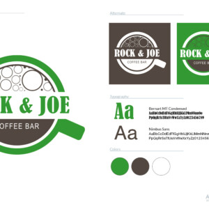 Rock & Joe is a unique concept that I wish I had worked with for more than this logo. They were a multi-use venue functioning as a coffee house during the day and a music venue at night. The front of the building had a round sign that they wanted to repurpose with as little changes as possible to keep costs down. The also requested non-traditional coffee shop colors. Thus, the concept for Rock & Joe was born. Sadly, they no longer use this logo, but I still like it. Rock & Joe is a unique concept that I wish I had worked with for more than this logo. They were a multi-use venue functioning as a coffee house during the day and a music venue at night. The front of the building had a round sign that they wanted to repurpose with as little changes as possible to keep costs down. The also requested non-traditional coffee shop colors. Thus, the concept for Rock & Joe was born. Sadly, they no longer use this logo, but I still like it.