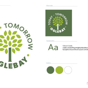 Known as the people’s park, Oglebay set out to create a more sustainable environment. To follow through with that initiative I was the lead creative in establishing the naming, branding, and implementation of the Today, Tomorrow, Oglebay campaign in accordance with existing Oglebay brand standards.
The logo design features the Oglebay tree icon with a surround text. Round logos generally make for flexible, muti-use logos, and this is no different. The text is Oglebay’s approved Gibson font in two weights, which makes it clean, clear, and easy to read from a distance. Known as the people’s park, Oglebay set out to create a more sustainable environment. To follow through with that initiative I was the lead creative in establishing the naming, branding, and implementation of the Today, Tomorrow, Oglebay campaign in accordance with existing Oglebay brand standards. The logo design features the Oglebay tree icon with a surround text. Round logos generally make for flexible, muti-use logos, and this is no different. The text is Oglebay’s approved Gibson font in two weights, which makes it clean, clear, and easy to read from a distance.