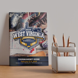 Souvenir guidebook for the 2025 West Virginia State High School Hockey Tournament.