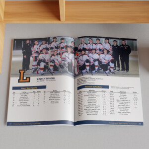 Souvenir guidebook for the 2025 West Virginia State High School Hockey Tournament.