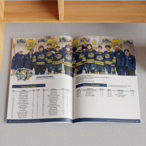 Souvenir guidebook for the 2025 West Virginia State High School Hockey Tournament.